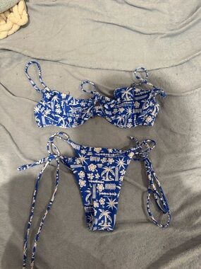 Blue and white